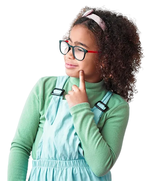 A little girl pondering